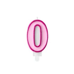 Bougie Anniversaire Chiffre 0 Rose 7 Cm
