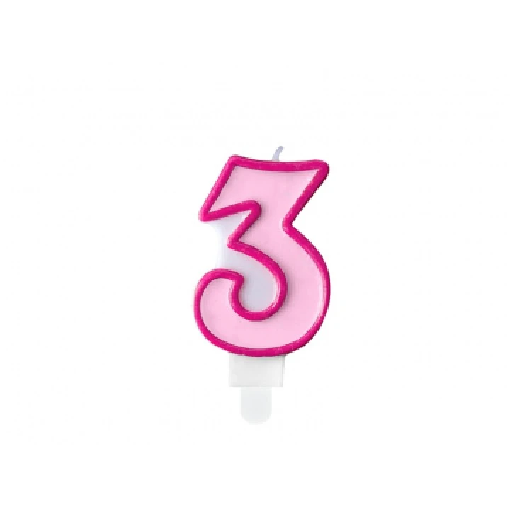 Bougie Anniversaire Chiffre 3 Rose 7 Cm 1 Bougie Anniversaire Chiffre 3 Rose 7 Cm