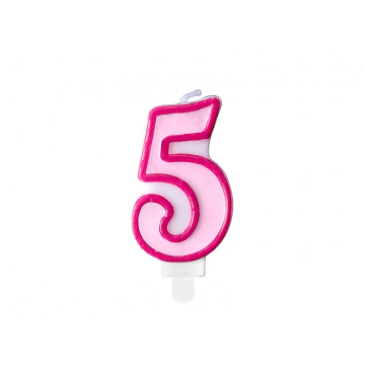 Bougie Anniversaire Chiffre 5 Rose 7 Cm 1 Bougie Anniversaire Chiffre 5 Rose 7 Cm