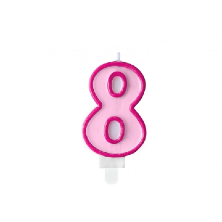 Bougie Anniversaire Chiffre 8 Rose 7 Cm 1 Bougie Anniversaire Chiffre 8 Rose 7 Cm