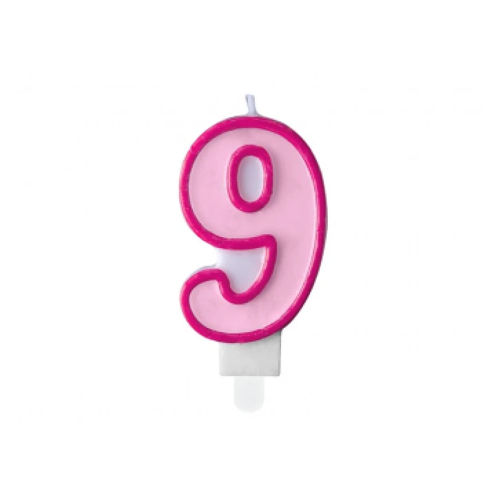 Bougie Anniversaire Chiffre 9 Rose 7 Cm 1 Bougie Anniversaire Chiffre 9 Rose 7 Cm