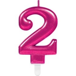 Bougie Anniversaire Chiffre 2 Rose