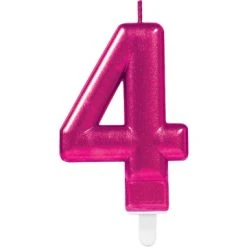 Bougie Anniversaire Chiffre 4 Rose