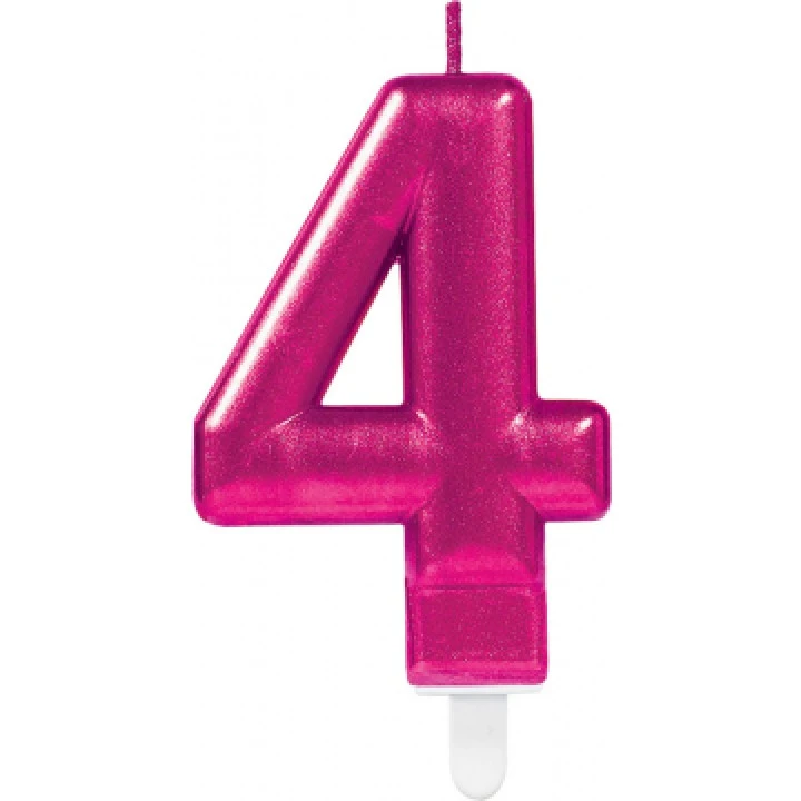 Bougie Anniversaire Chiffre 4 Rose 1 Bougie Anniversaire Chiffre 4 Rose