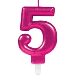 Bougie Anniversaire Chiffre 5 Rose