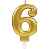 Bougie Anniversaire Chiffre 6 Or