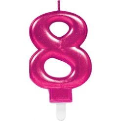 Bougie Anniversaire Chiffre 8 Rose