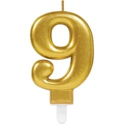 Bougie Anniversaire Chiffre 9 Or