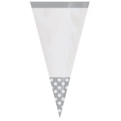 Lot De 10 Sachets De Cones Polka Argent