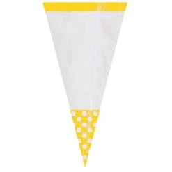 Lot De 10 Sachets De Cones Polka Jaune