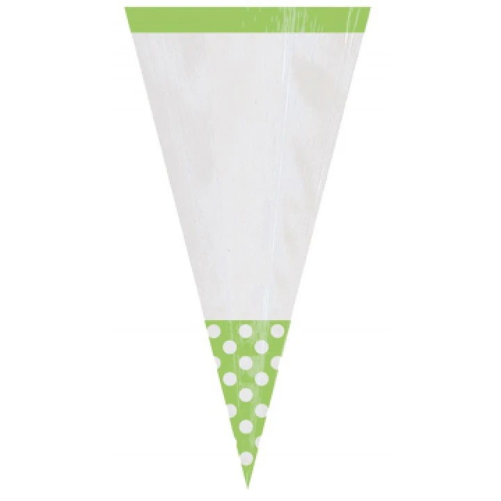 Lot De 10 Sachets De Cones Polka Kiwi 1 Lot De 10 Sachets De Cones Polka Kiwi