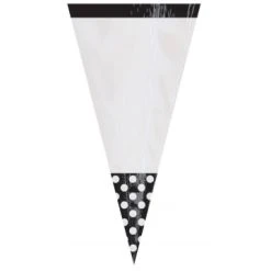 Lot De 10 Sachets De Cones Polka Noir
