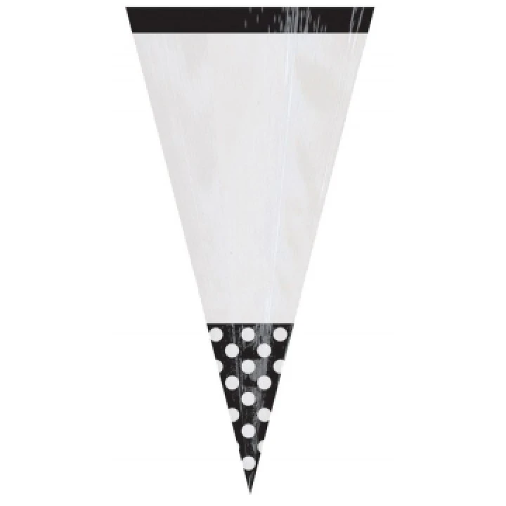 Lot De 10 Sachets De Cones Polka Noir 1 Lot De 10 Sachets De Cones Polka Noir