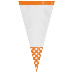 Lot De 10 Sachets De Cones Polka Orange