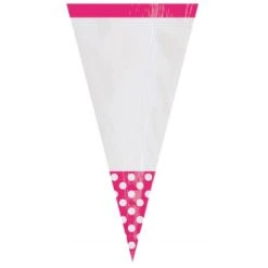 Lot De 10 Sachets De Cones Polka Rose