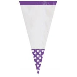 Lot De 10 Sachets De Cones Polka Violet