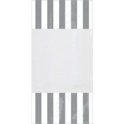 Lot De 10 Sachets Rayés Argent