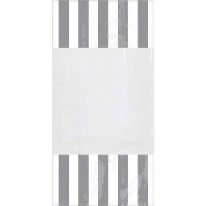 Lot De 10 Sachets Rayés Argent 1 Lot De 10 Sachets Rayés Argent