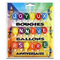 Lot De 18 Bougies Ballons Joyeux Anniversaire