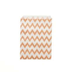 Lot De 24 Sachets Chevron Corail En Papier 13 X 18 Cm