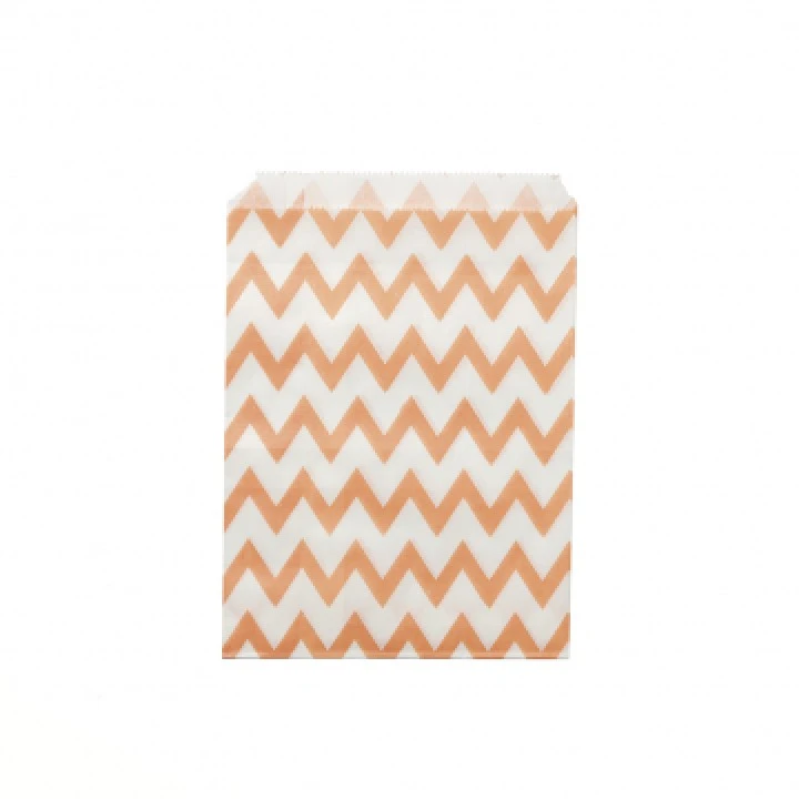 Lot De 24 Sachets Chevron Corail En Papier 13 X 18 Cm 1 Lot De 24 Sachets Chevron Corail En Papier 13 X 18 Cm