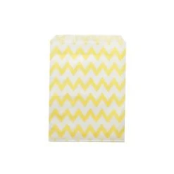Lot De 24 Sachets Chevron Jaune En Papier 13 X 18 Cm