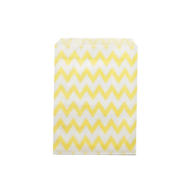 Lot De 24 Sachets Chevron Jaune En Papier 13 X 18 Cm 1 Lot De 24 Sachets Chevron Jaune En Papier 13 X 18 Cm