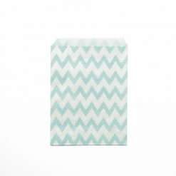 Lot De 24 Sachets Chevron Menthe En Papier 13 X 18 Cm