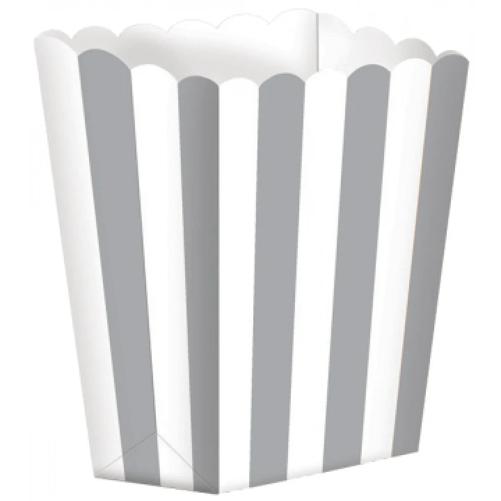 Lot De 5 Boîtes Popcorn Argent 1 Lot De 5 Boîtes Popcorn Argent