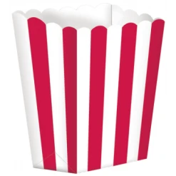 Lot De 5 Boîtes Popcorn Rouge