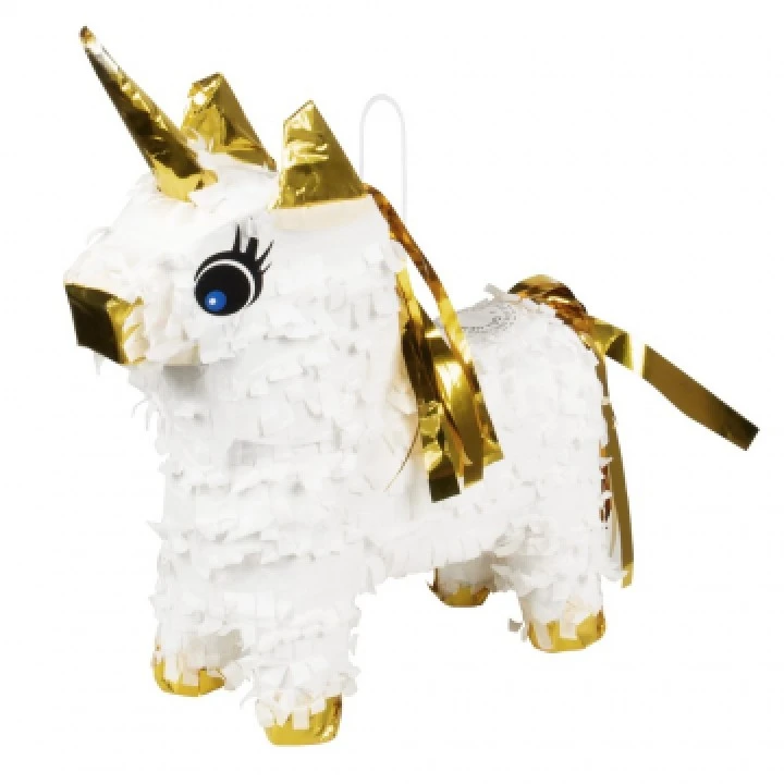 Mini Pinata Licorne Blanc Et Dorée 1 Mini Pinata Licorne Blanc Et Dorée