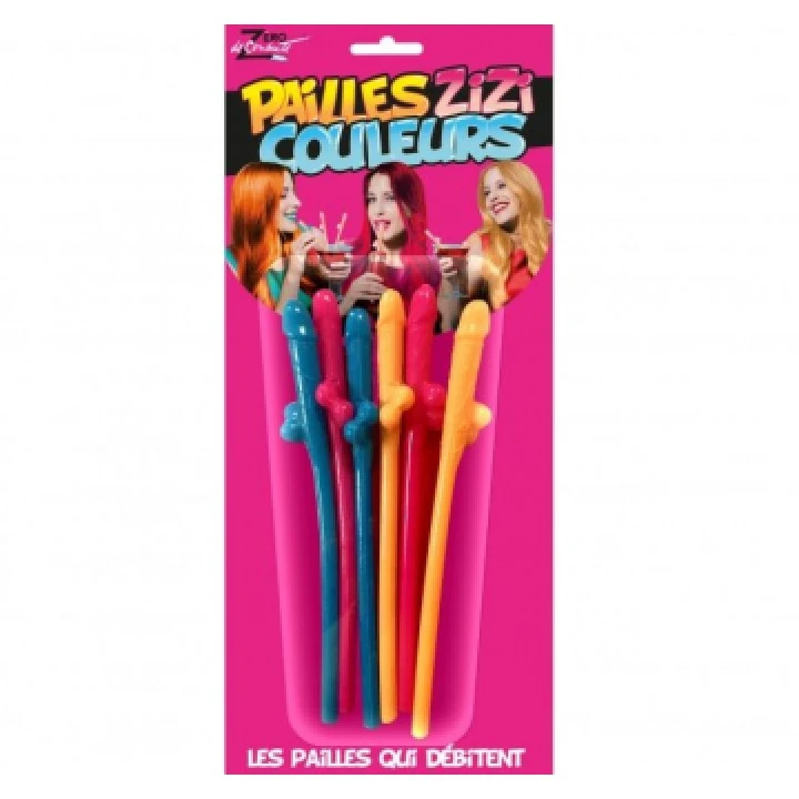 Lot De 6 Pailles Zizi Couleur 1 Lot De 6 Pailles Zizi Couleur
